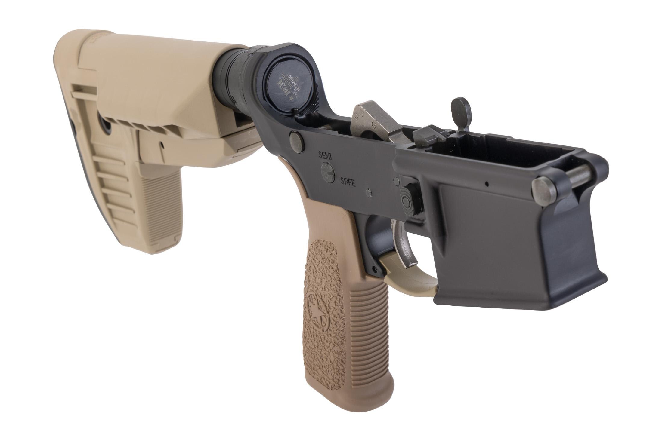 Bravo Company Bravo Company Manufacturing Complete AR-15 Mk2 Lower Receiver with Mod 1 SOPMOD Stock - FDE - view 2